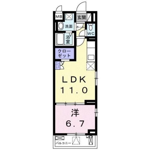 1LDKの間取り図