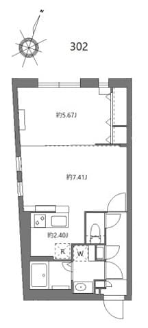 1LDKの間取り図