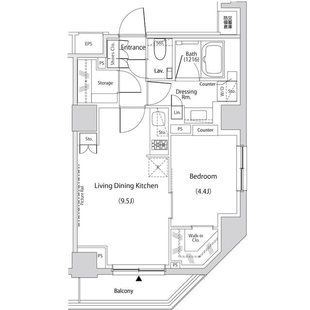 1LDKの間取り図