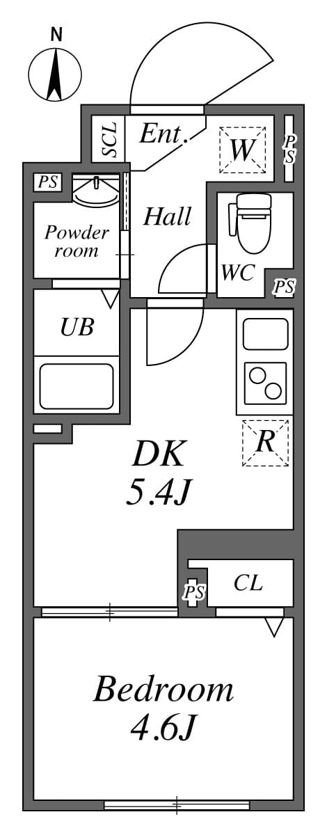 1DKの間取り図