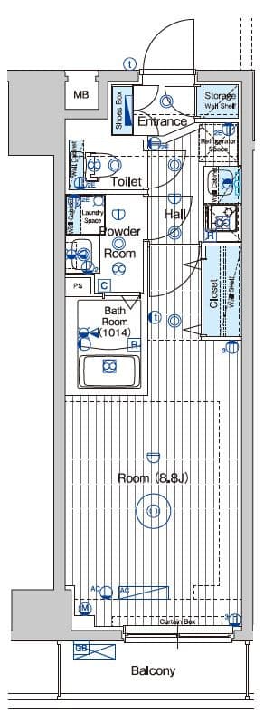 1Kの間取り図