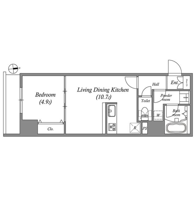 1LDKの間取り図