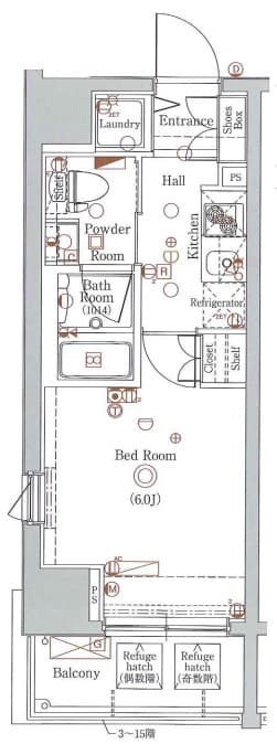 1Kの間取り図