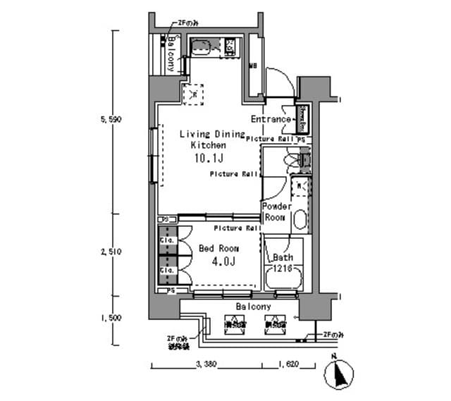 1LDKの間取り図