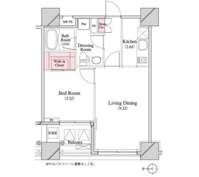 1LDKの間取り図