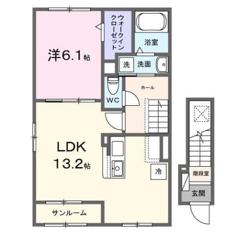 1LDKの間取り図