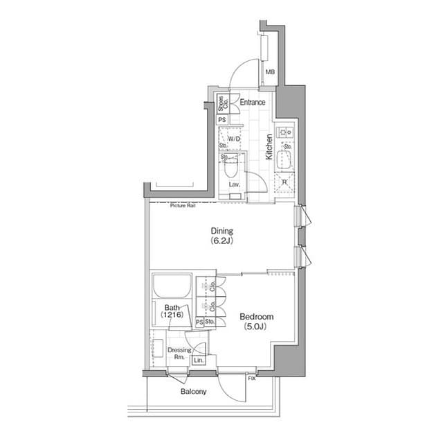 1DKの間取り図