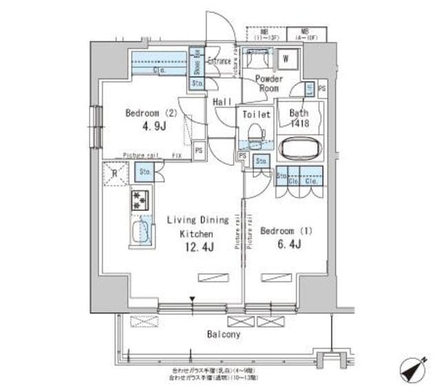 2LDKの間取り図