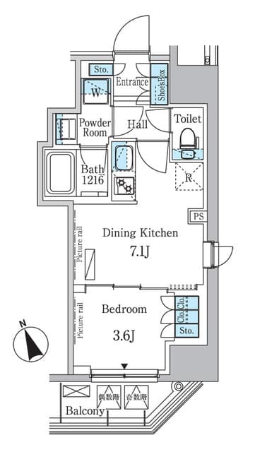 1DKの間取り図