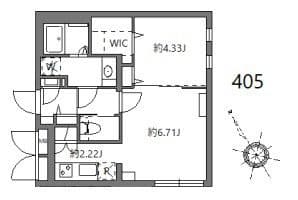 1LDKの間取り図