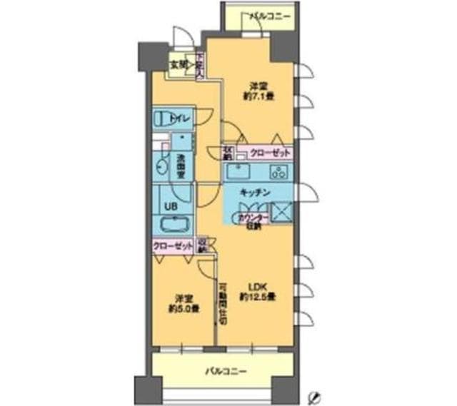 2LDKの間取り図