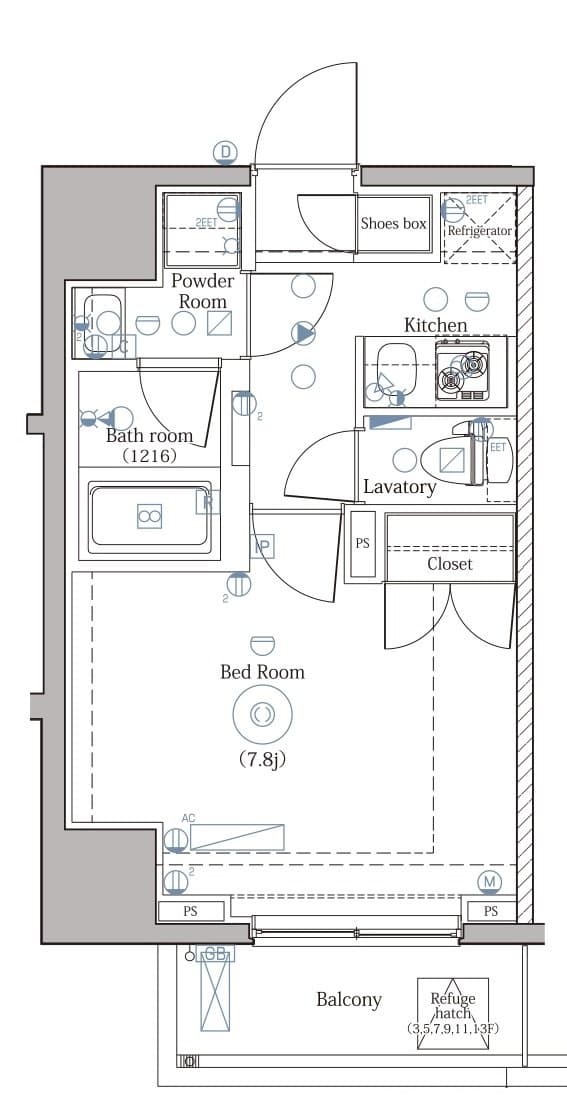1Kの間取り図