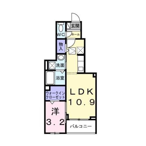 1LDKの間取り図