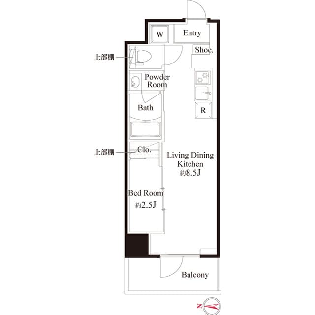1LDKの間取り図