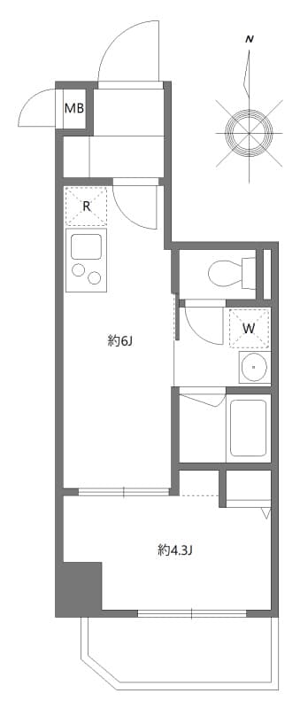 1DKの間取り図