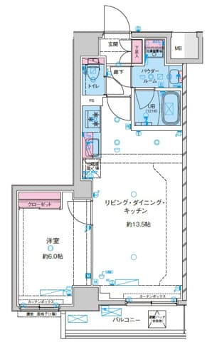 1LDKの間取り図