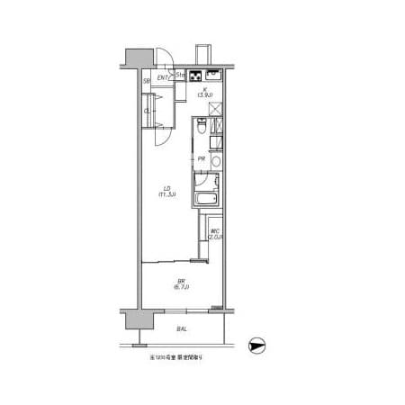 1LDKの間取り図
