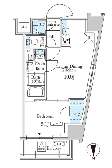 1LDKの間取り図