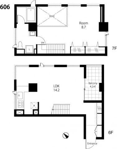 1LDKの間取り図