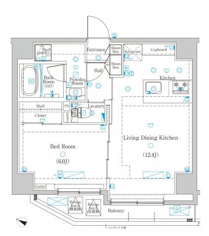 1LDKの間取り図