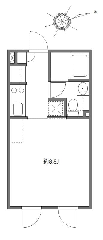 1Kの間取り図