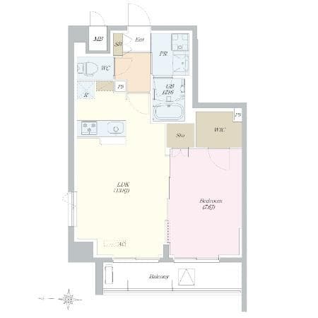 1LDKの間取り図