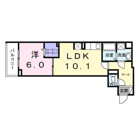 1LDKの間取り図