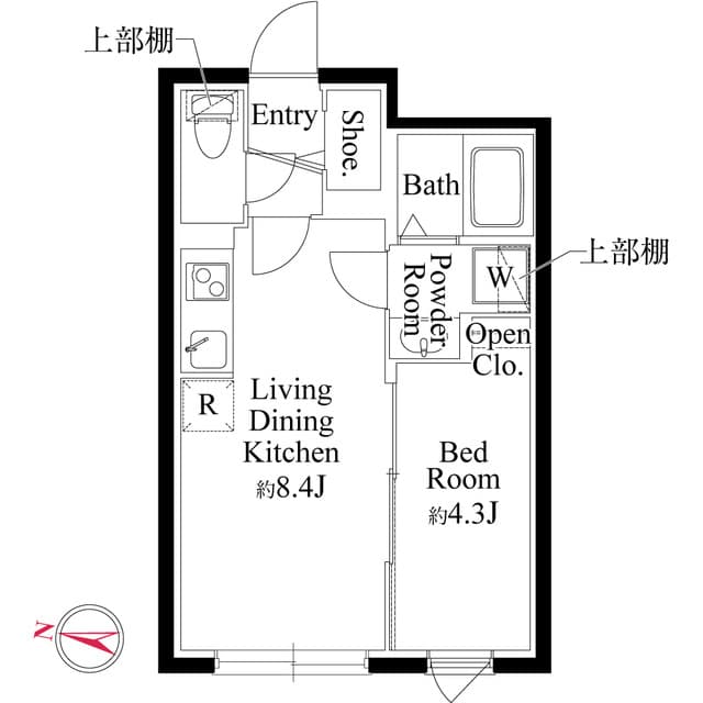 1LDKの間取り図