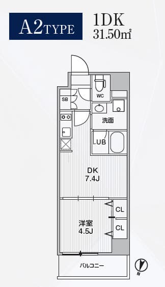 1DKの間取り図