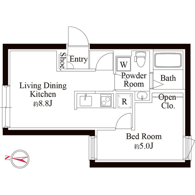 1LDKの間取り図