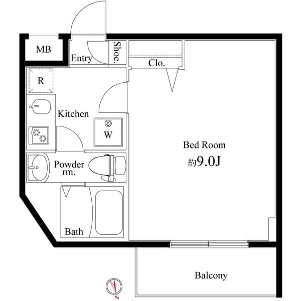 1Kの間取り図