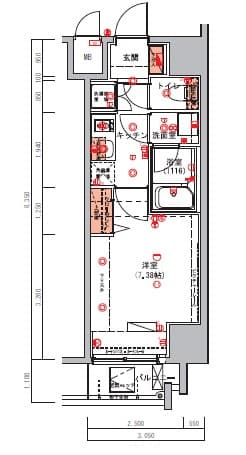 1Kの間取り図