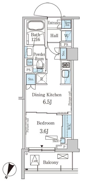 1DKの間取り図