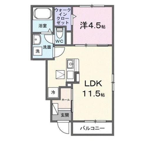 1LDKの間取り図