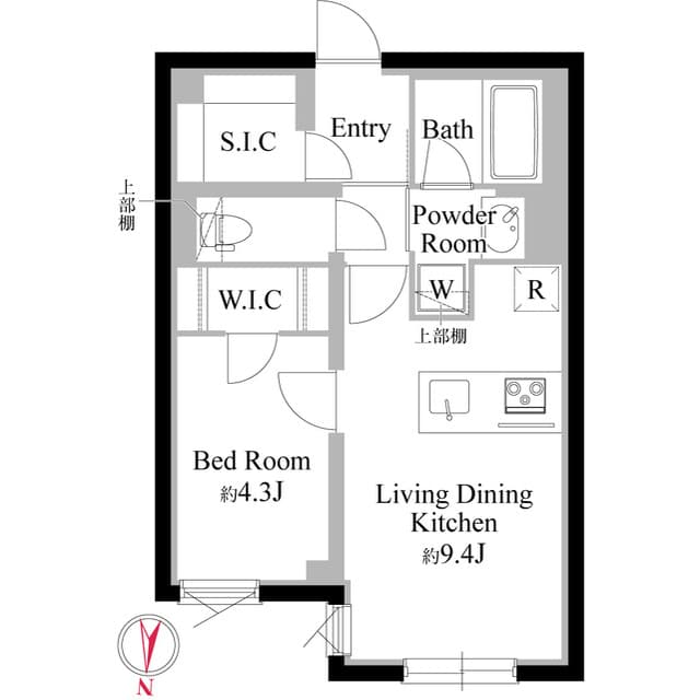 1LDKの間取り図