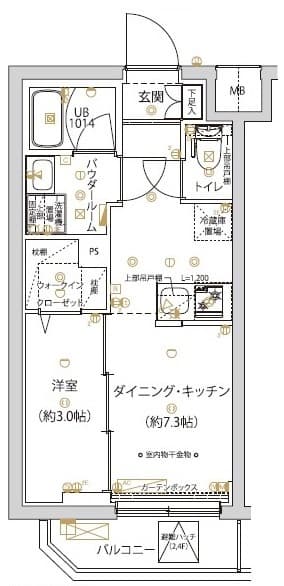1DKの間取り図
