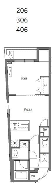 1LDKの間取り図