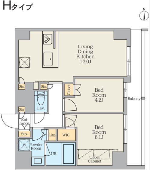 2LDKの間取り図