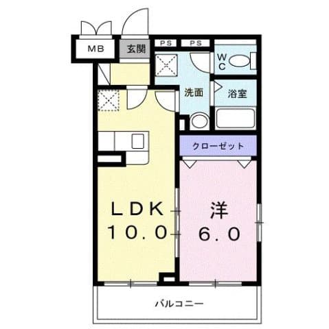 1LDKの間取り図