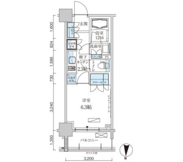 1Kの間取り図