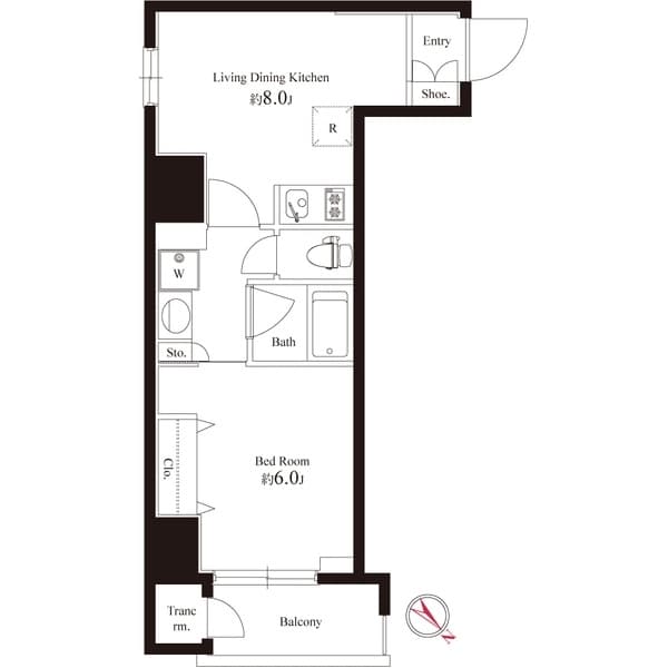 1LDKの間取り図