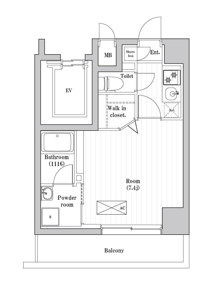 1Kの間取り図
