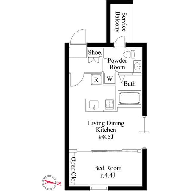 1LDKの間取り図
