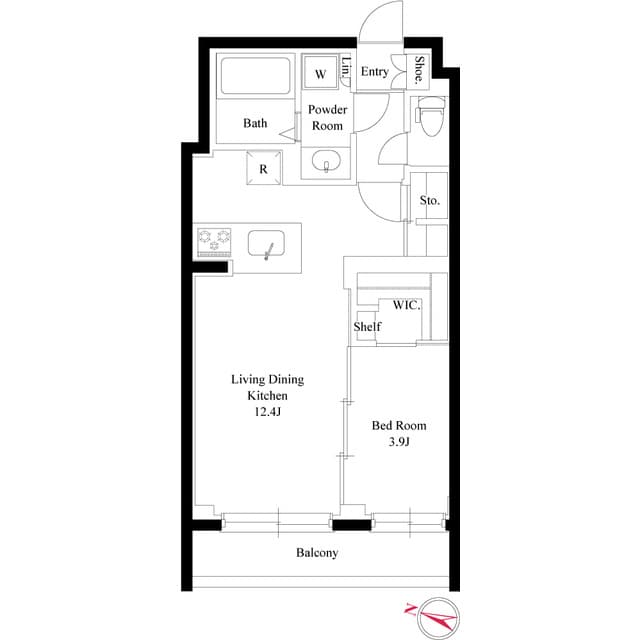 1LDKの間取り図