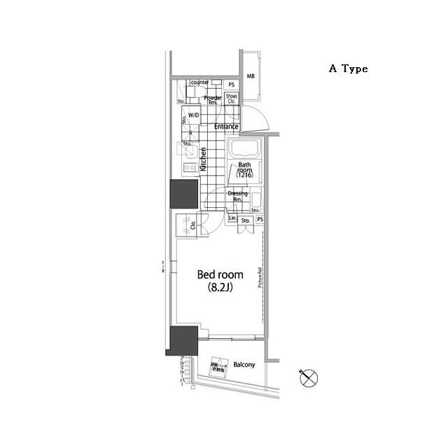 1Kの間取り図
