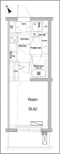 1Kの間取り図