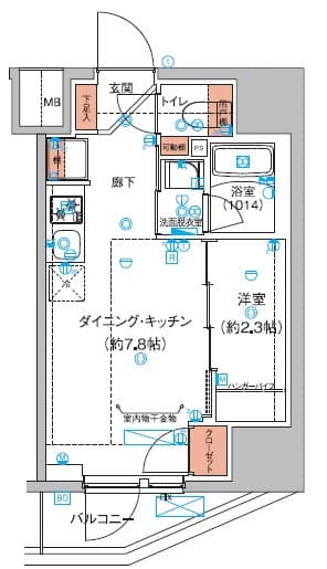 1DKの間取り図