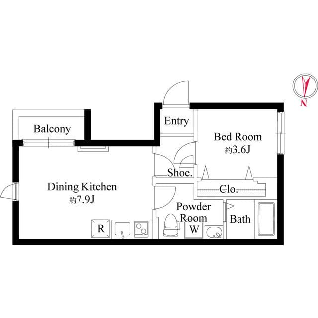 1DKの間取り図