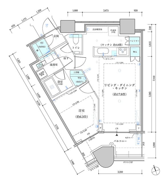 1LDKの間取り図