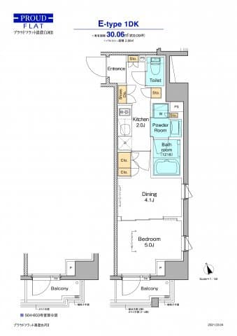 1DKの間取り図